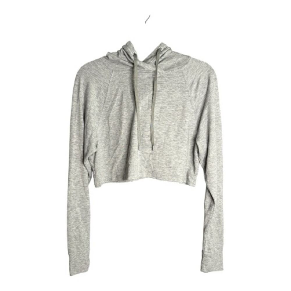 Victoria Sport Light Gray Long Sleeve Cropped Hoodie Medium